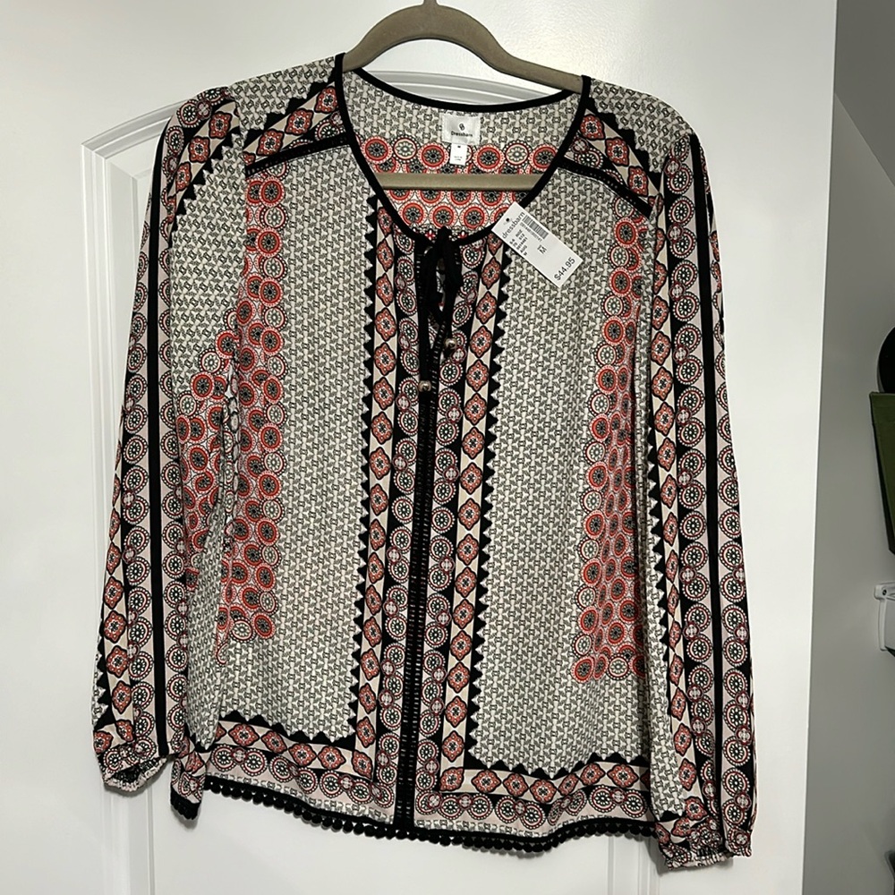 NWT Dress Barn polyester flowy top size M Y2K